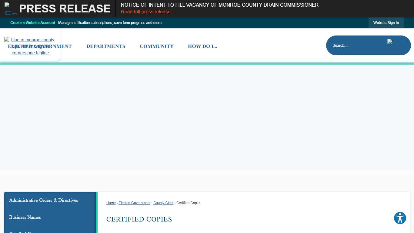 Certified Copies | Monroe County, MI